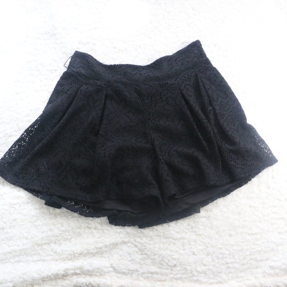 Olsenboye Lace Embroidered Layered Shorts